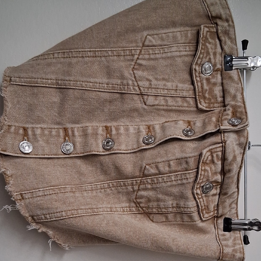 SHEIN Tan Denim Crop Top